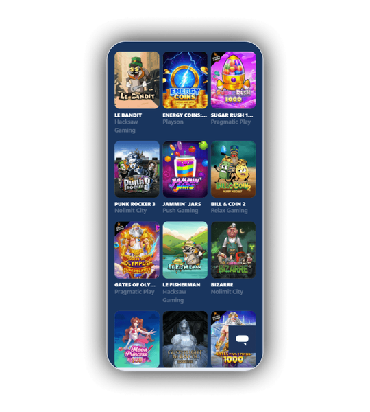 Spiidi Casino spillegulv med flisrutenett over tre rader med spilleautomater